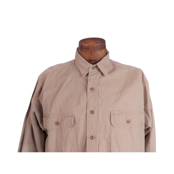 VTG ABERCROMBIE & FITCH Men's Tan Fine Wale Corduroy Safari Shirt Size Medium - Picture 3 of 11